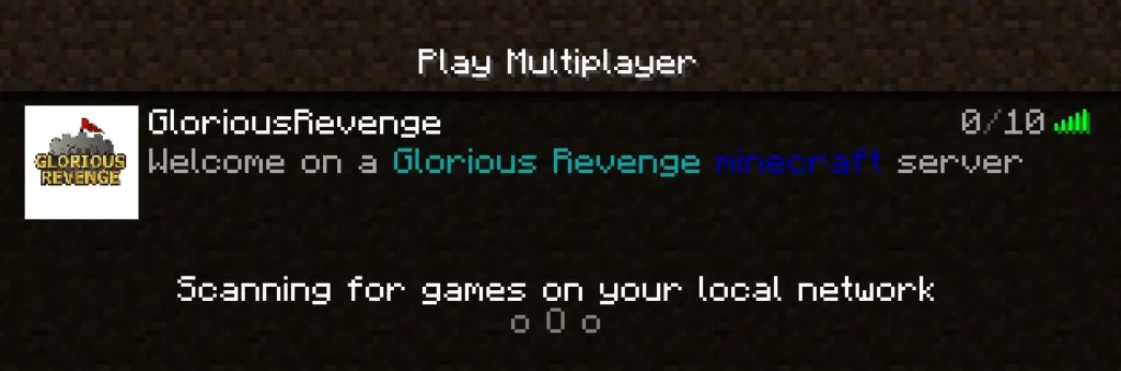 minecraft server glorious revenge